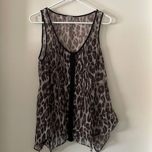 Charlotte Russe Sheer Leopard Tank